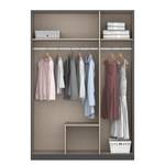 Armadio con ante battenti Style Up Grigio-metallico - Larghezza: 136 cm - Con ante a specchio