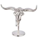 Scultura Silverskull Alluminio - Argento - 66 x 65 cm