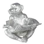 Sculptuur Chimpansee Swen kunsthars - zilverkleurig