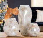 Vase Crumple Farbglas - Beige / Weiß - 16 x 38 cm