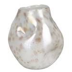 Vaas Crumple gekleurd glas - beige/wit - 19 x 21 cm