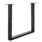 Massiver Esstisch Woodham Eiche massiv / Metall - Eiche / Schwarz - 160 x 90 cm - U-Form