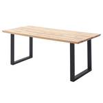 Tavolo in legno massello Woodham Quercia massello / Metallo - Quercia / Nero - 180 x 90 cm - U-forma