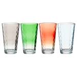 Trinkglas Optic 4er-Set Klarglas - Multicolor - 4er Set - Fassungsvermögen: 0.54 L