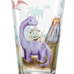 Drinkglas Bambini Avventura set van 3 transparant glas/silicone - Groen - Hoogte: 14 cm