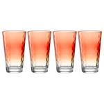 Trinkglas Optic 4er-Set Klarglas - Rot - 4er Set - Fassungsvermögen: 0.54 L