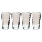 Drinkglas Optic transparant glas - Grijs - Set van 4 - Capaciteit: 0.3 L