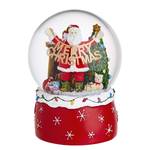 Spieluhr Santa mit Girlande X-MAS Klarglas / Polypropylen - Mehrfarbig