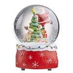 Spieluhr Santa mit Baum X-MAS Klarglas / Polypropylen - Mehrfarbig