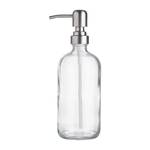 Zeepdispenser SOAP OPERA transparant glas/roestvrij staal - Zilver - Hoogte: 22 cm