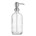 Zeepdispenser SOAP OPERA transparant glas/roestvrij staal - Zilver - Hoogte: 22 cm