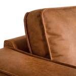 Ecksofa Malebo mit Longchair Mischgewebe Esha: Cognac - Longchair davorstehend rechts