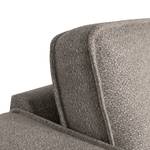 Ecksofa Malebo mit Longchair Recycelter Strukturstoff Gesa: Grau - Longchair davorstehend rechts