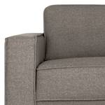 Ecksofa Malebo mit Longchair Recycelter Strukturstoff Gesa: Grau - Longchair davorstehend rechts