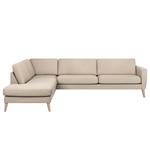 Ecksofa Tuena mit Ottomane Webstoff Inas: Cappuccino - Ottomane davorstehend links