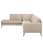 Ecksofa Tuena mit Ottomane Webstoff Inas: Cappuccino - Ottomane davorstehend links