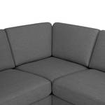 Ecksofa Tuena mit Ottomane Webstoff Inas: Basalt - Ottomane davorstehend links