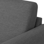 Ecksofa Tuena mit Ottomane Webstoff Inas: Basalt - Ottomane davorstehend links