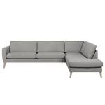 Ecksofa Tuena mit Ottomane Webstoff Inas: Platin - Ottomane davorstehend rechts