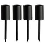 Supports de bougies ADVENT - Lot de 4 Aluminium - Noir - 2.2 x 12 cm