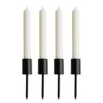 Supports de bougies ADVENT - Lot de 4 Aluminium - Noir - 2.2 x 12 cm