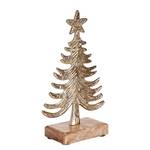 Deko-Tanne NOEL 2er-Set Mangoholz / Aluminium - Gold