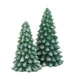 Kerze X-MAS Tannenbaum Paraffin - Dunkelgrün - 13 x 22 cm