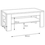 Couchtisch Jabauri 110 cm Eiche Weiß Dekor