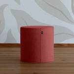 Hocker DOTTO scheerwol - Donkerrood - Diameter: 42 cm