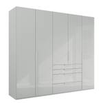 Armoire Purisma avec portes en verre B Gris soie - Largeur : 251 cm