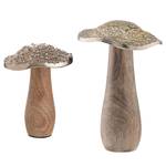 Champignon déco HARVEST SPLENDOR - 2 él. Aluminium / Manguier massif - Doré