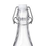 Deko-Flasche BOTTLE LIGHT Glas / Edelstahl - Transparent - Höhe: 28 cm