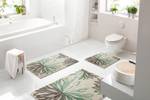 Tapis de bain Art Polyacrylique - Vert / Beige - 60 x 100 cm