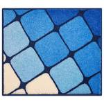 Tapis de bain Shanga Polyacrylique - Bleu / Blanc - 50 x 60 cm