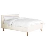 Gestoffeerd bed LOTTE Bouclé Stof Abby: Polair wit - 140 x 200cm