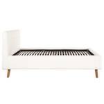 Gestoffeerd bed LOTTE Bouclé Stof Abby: Polair wit - 140 x 200cm