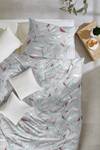 Parure de lit en flanelle fine Leavery Coton - Gris - 135 x 200 cm