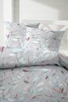 Parure de lit en flanelle fine Leavery Coton - Gris - 135 x 200 cm