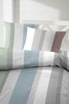 Parure de lit en satin mako Streifenflug Coton - Bleu - 135 x 200 cm - Bleu - 135 x 200 cm + oreiller 80 x 80 cm