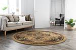 Laagpolig vloerkleed Gabiro 856 rond polypropeen - Beige - Diameter: 200 cm