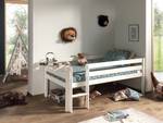 Bed Pino met plankje massief grenenhout - 90 x 200 cm - Wit - Met ladder