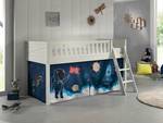 Spielbett Scott Kiefer Massiv - Blau - Mit Vorhang