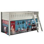 Spielbett Scott Kiefer Massiv - Blau / Rot - Mit Vorhang