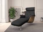 Chaise longue BLOMST Vera pelle Danbi: nero - Cromo lucido - Quercia