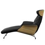 Chaise relax BLOMST Cuir Danbi: Noir - Chrome brillant - Chêne