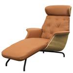 Ligfauteuil BLOMST Leer Danbi: Cognac - Zwart - Eik