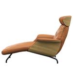 Ligfauteuil BLOMST Leer Danbi: Cognac - Zwart - Eik