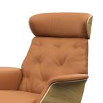 Ligfauteuil BLOMST Leer Danbi: Cognac - Zwart - Eik