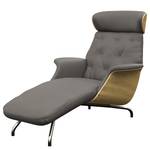 Chaise relax BLOMST Cuir Danbi: Marron - Chrome brillant - Chêne