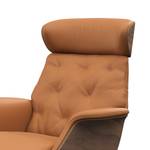 Ligfauteuil BLOMST Leer Danbi: Cognac - Zwart - Notenboom